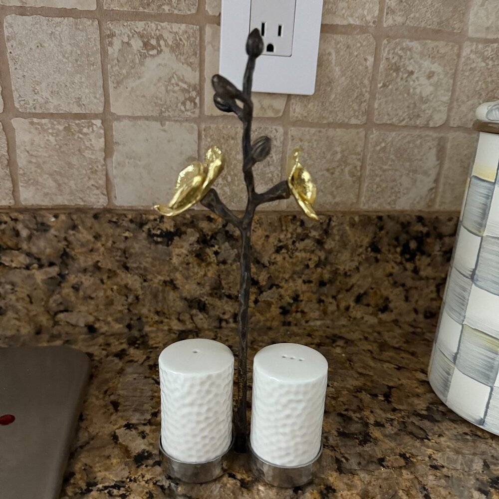 Gold Orchid Salt and Pepper Set